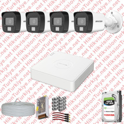 Hikvision 04 Kameralı Colorvu Hibrit Güvenlik Kamerası
